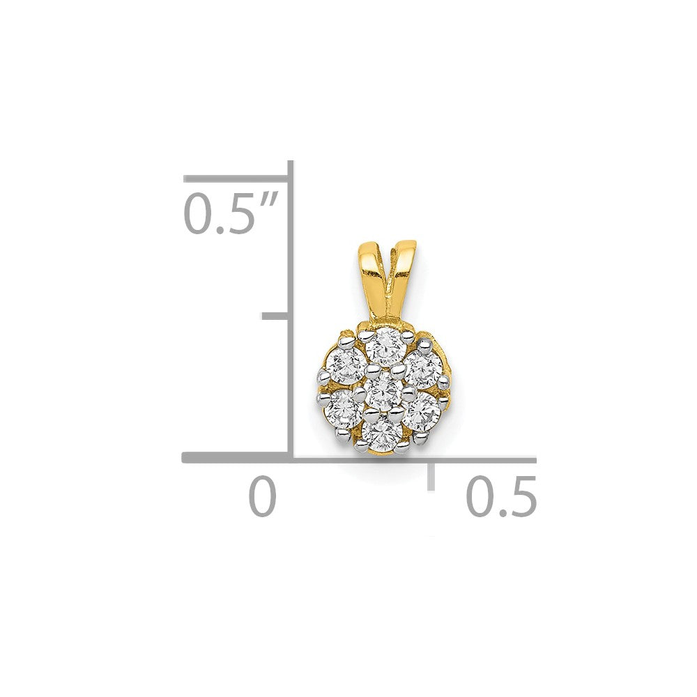 10k Small CZ Flower Charm-10C991