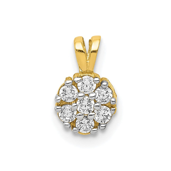 10k Small CZ Flower Charm-10C991