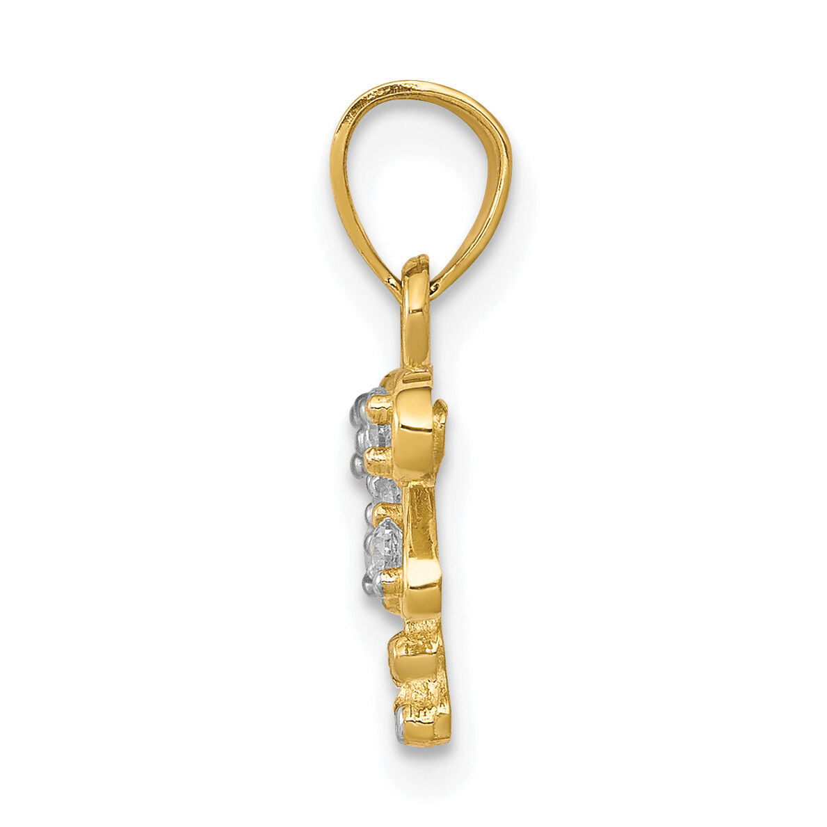 10K w/ Rhodium CZ Dragonfly Charm-10C996