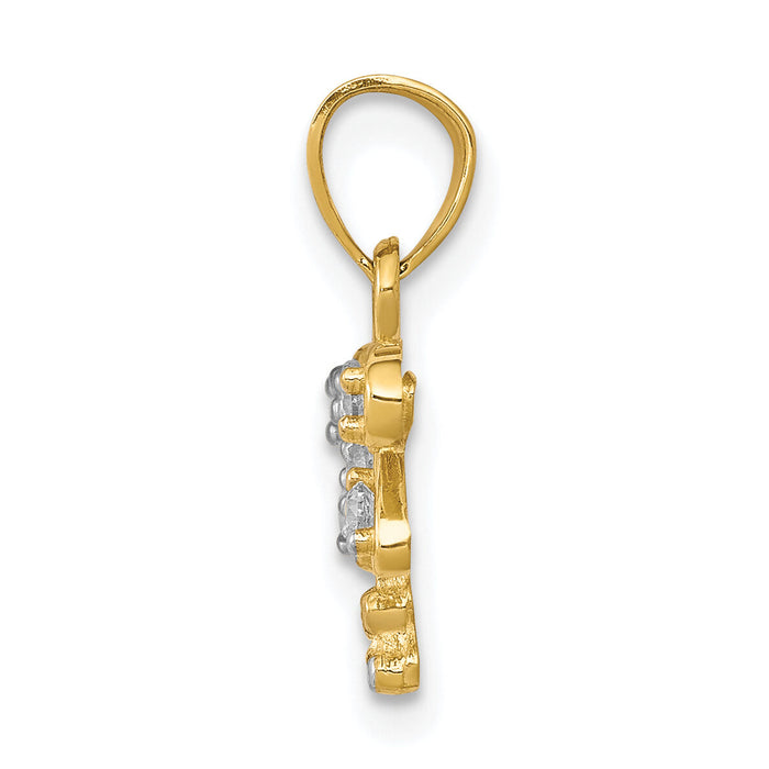 10K w/ Rhodium CZ Dragonfly Charm-10C996