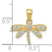 10K w/ Rhodium CZ Dragonfly Charm-10C996
