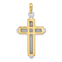 10k Two-tone Cross Pendant-10CG10