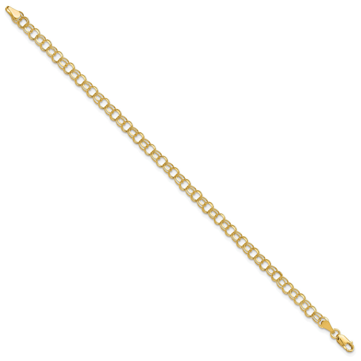 10KY Solid Double Link Charm Bracelet-10CH1-7