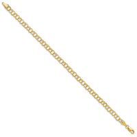 10KY Solid Double Link Charm Bracelet-10CH1-7