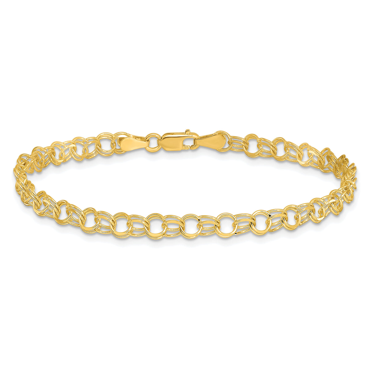 10KY Solid Double Link Charm Bracelet-10CH1-7