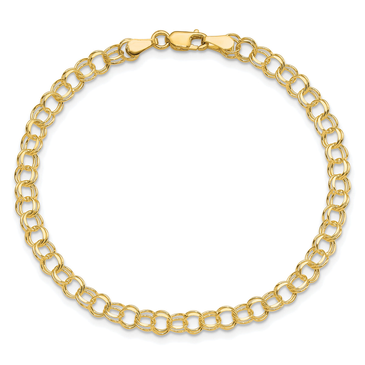 10KY Solid Double Link Charm Bracelet-10CH1-7