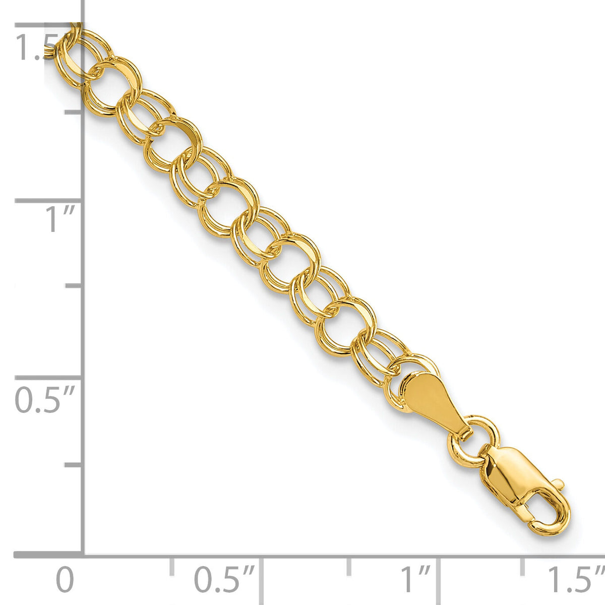 10KY Solid Double Link Charm Bracelet-10CH1-7