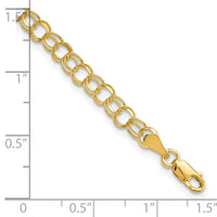 10KY Solid Double Link Charm Bracelet-10CH1-7