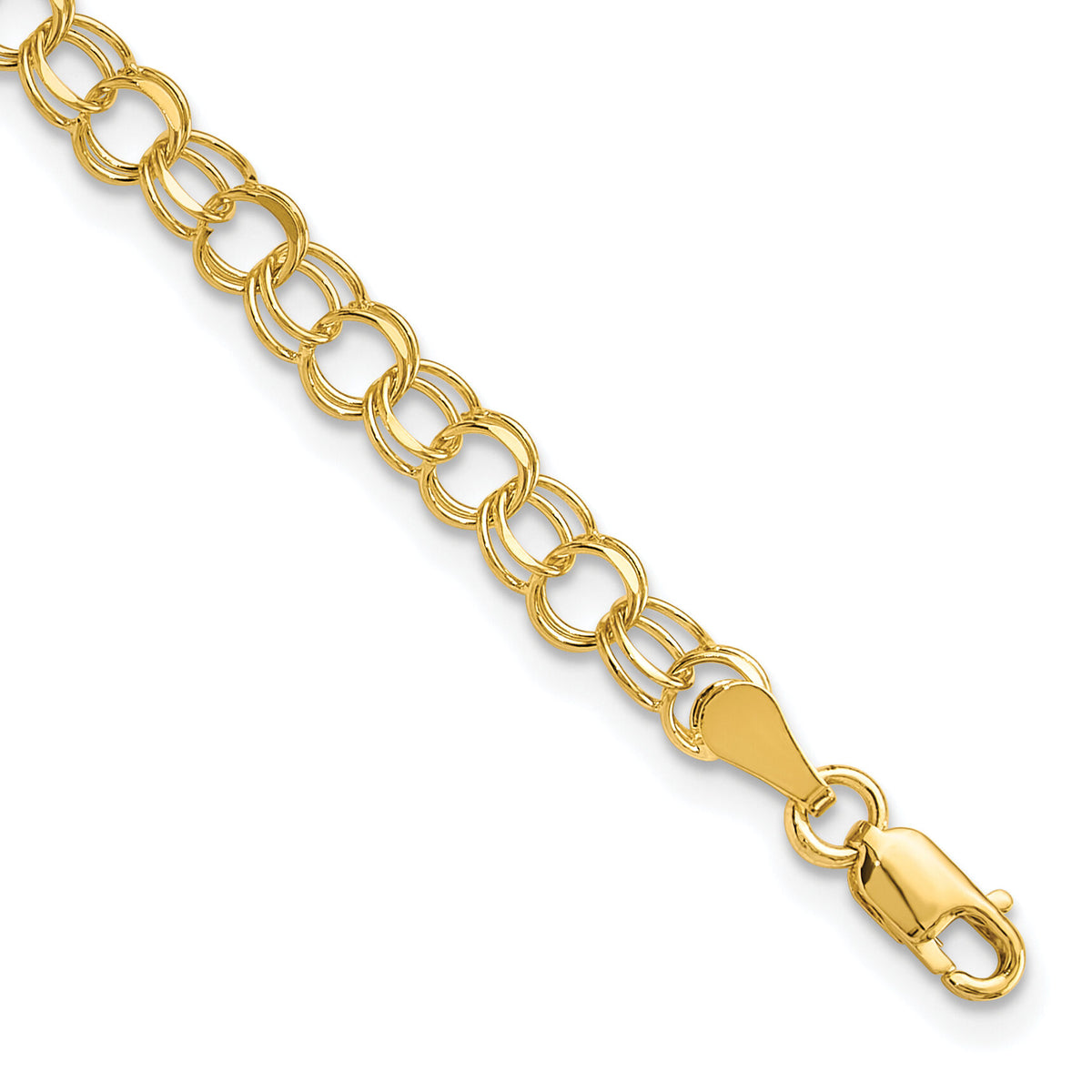10KY Solid Double Link Charm Bracelet-10CH1-7