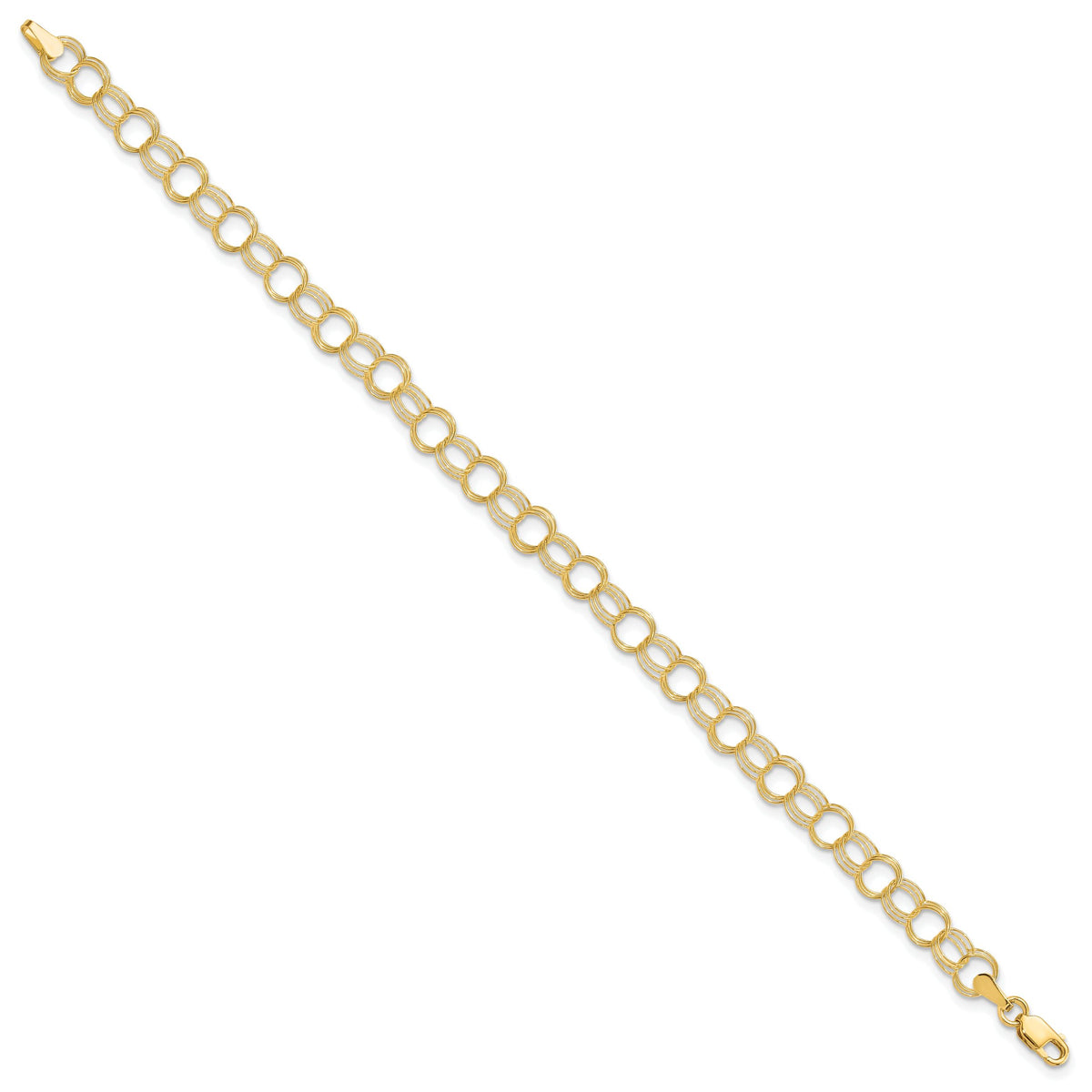 10k Triple Link Charm Bracelet-10CH10-6