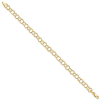 10k Triple Link Charm Bracelet-10CH10-6