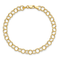 10k Triple Link Charm Bracelet-10CH10-6