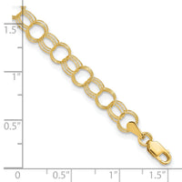 10k Triple Link Charm Bracelet-10CH10-8