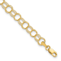 10k Triple Link Charm Bracelet-10CH10-6