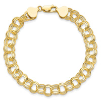 10k Triple Link Charm Bracelet-10CH12-7