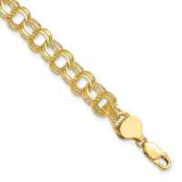 10k Triple Link Charm Bracelet-10CH12-8