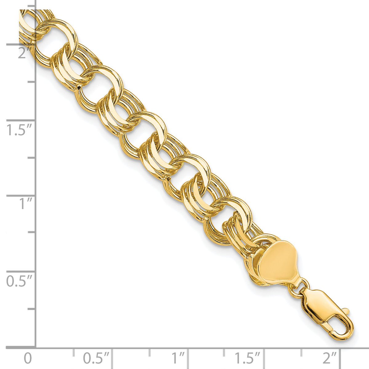 10k Triple Link Charm Bracelet-10CH13-7