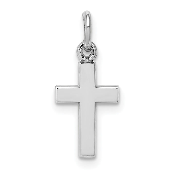 10k White Gold Cross Charm-10CH134