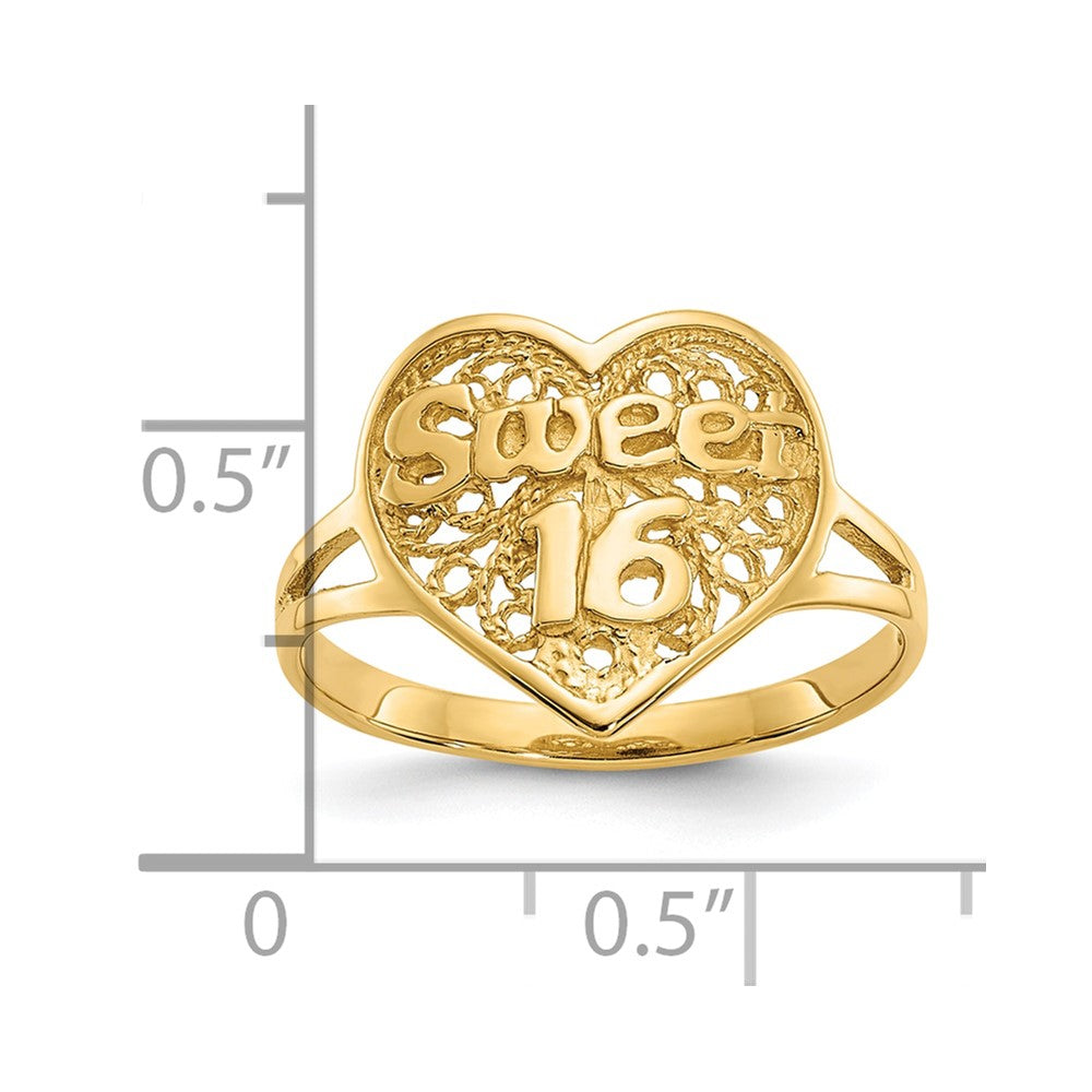 10K Sweet 16 Heart Ring-10CH263