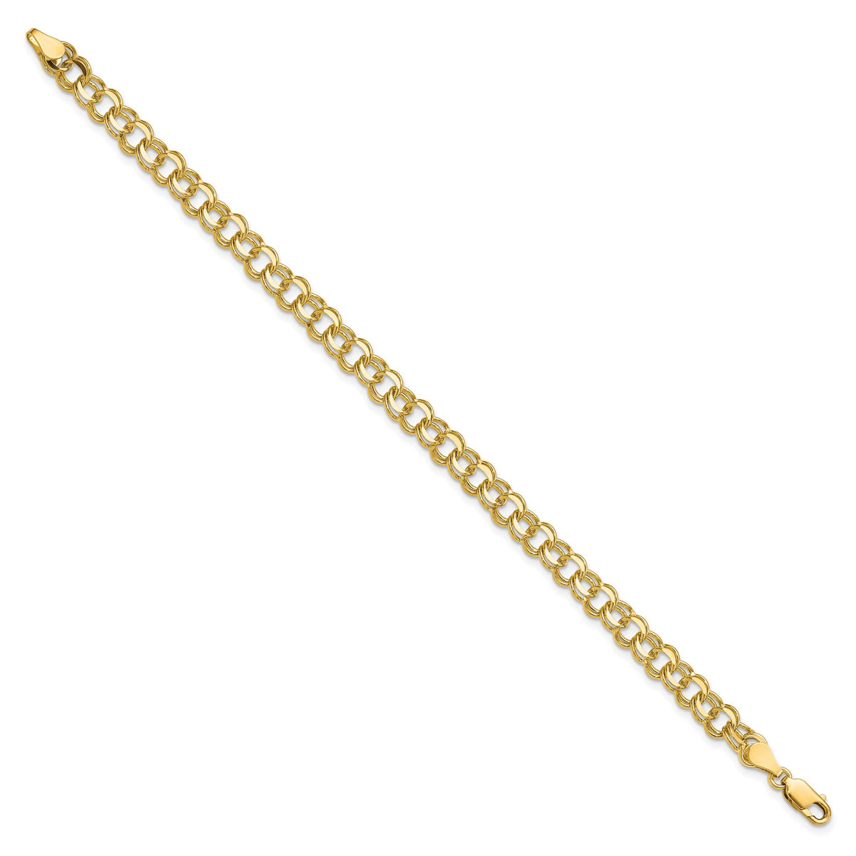 10KY Solid Double Link Charm Bracelet-10CH3-8