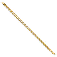 10KY Solid Double Link Charm Bracelet-10CH3-8