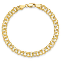 10KY Solid Double Link Charm Bracelet-10CH3-7