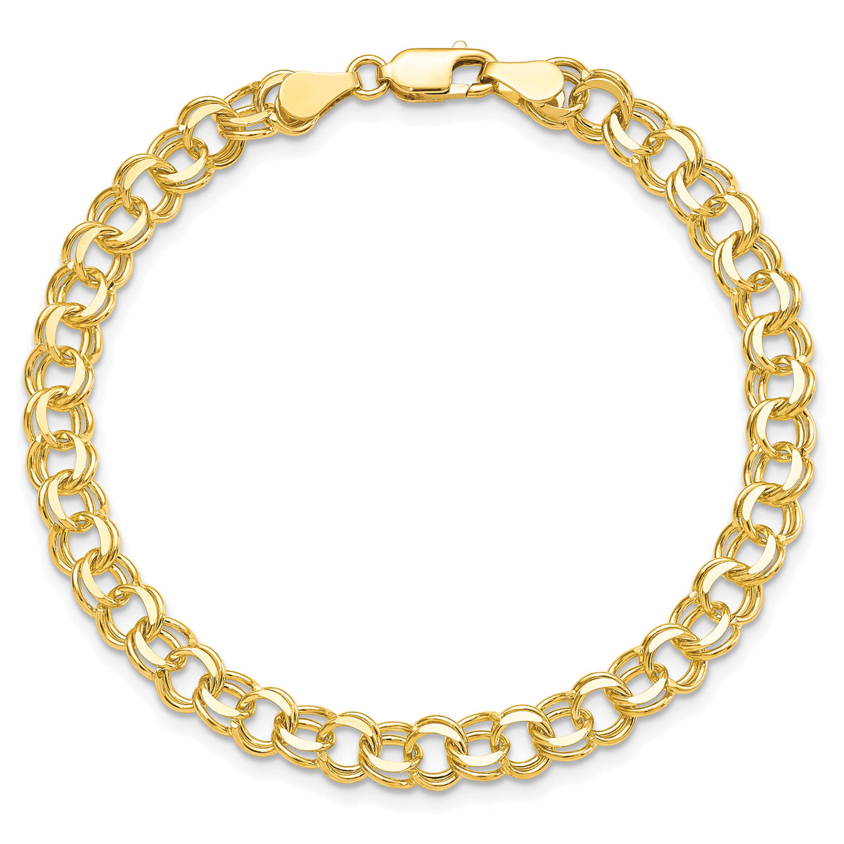 10KY Solid Double Link Charm Bracelet-10CH3-8