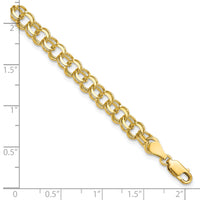 10KY Solid Double Link Charm Bracelet-10CH3-8
