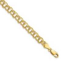 10KY Solid Double Link Charm Bracelet-10CH3-7