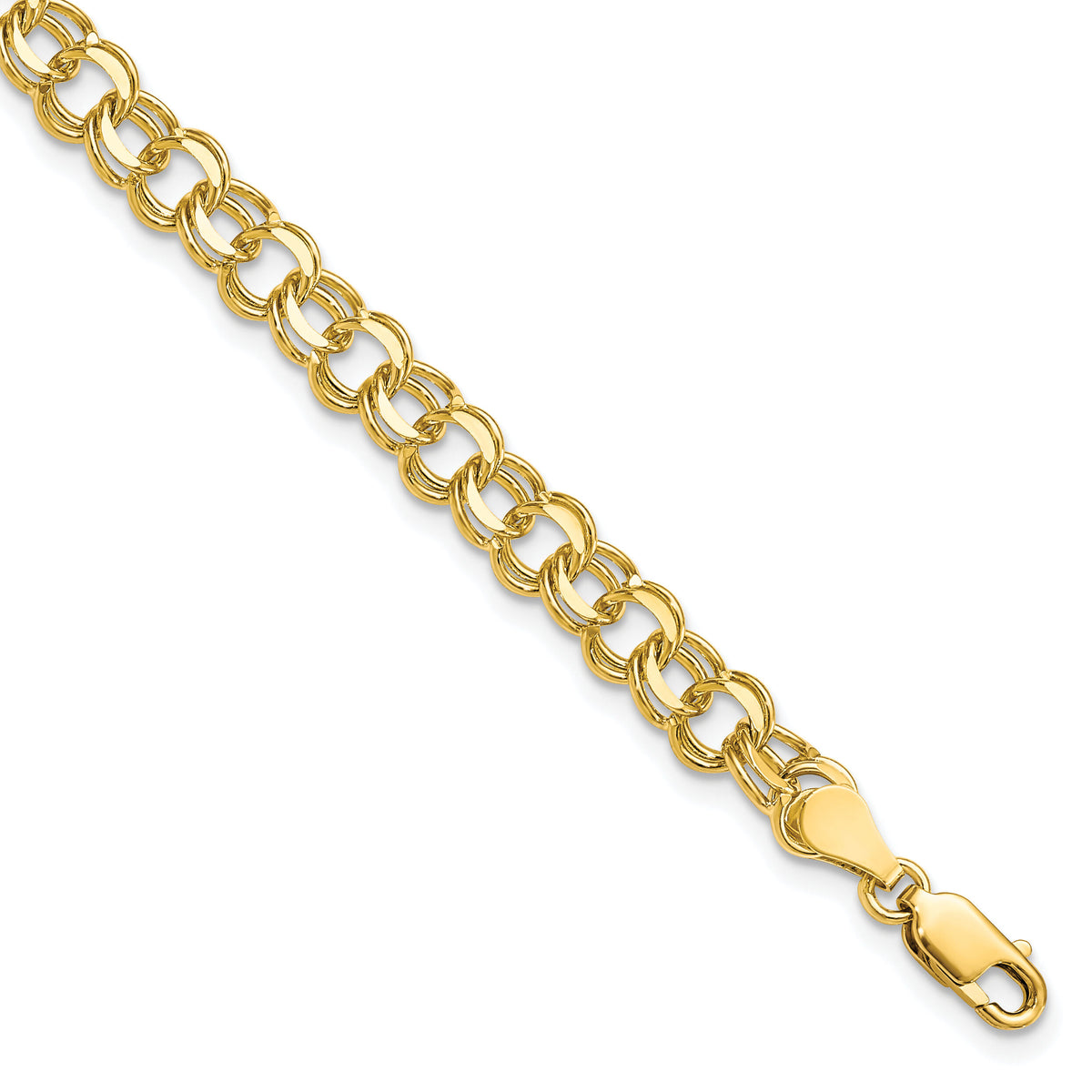10KY Solid Double Link Charm Bracelet-10CH3-8