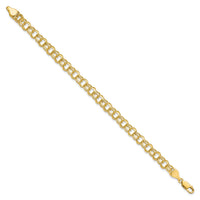10k Solid Double Link Charm Bracelet-10CH5-7