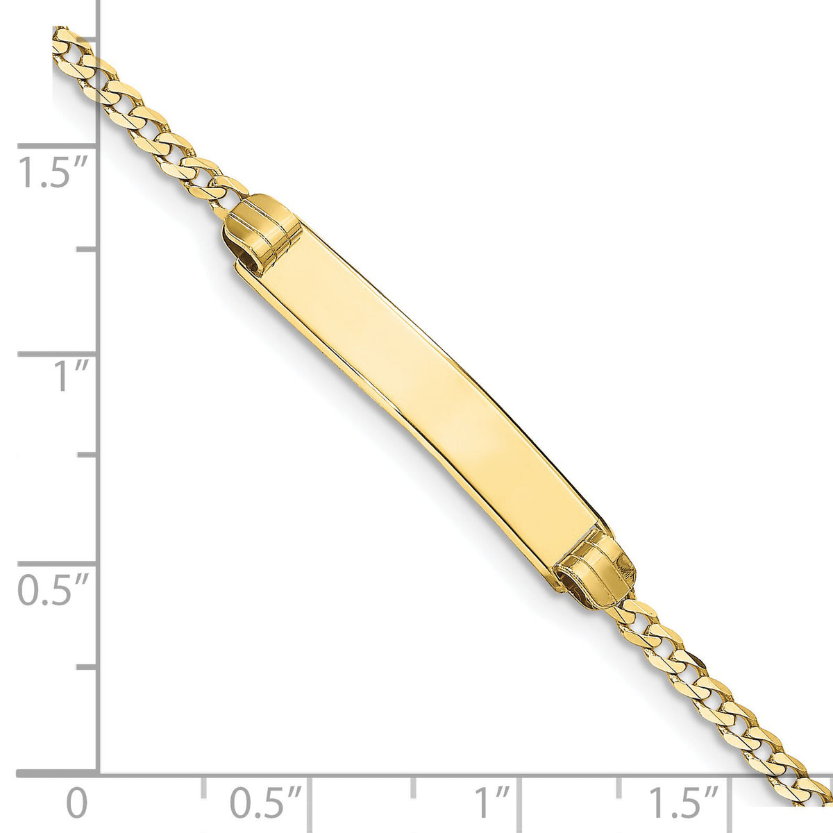10k Flat Curb Link ID Bracelet-10CUR75ID-7