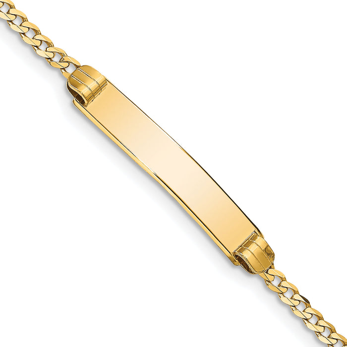 10k Flat Curb Link ID Bracelet-10CUR75ID-7