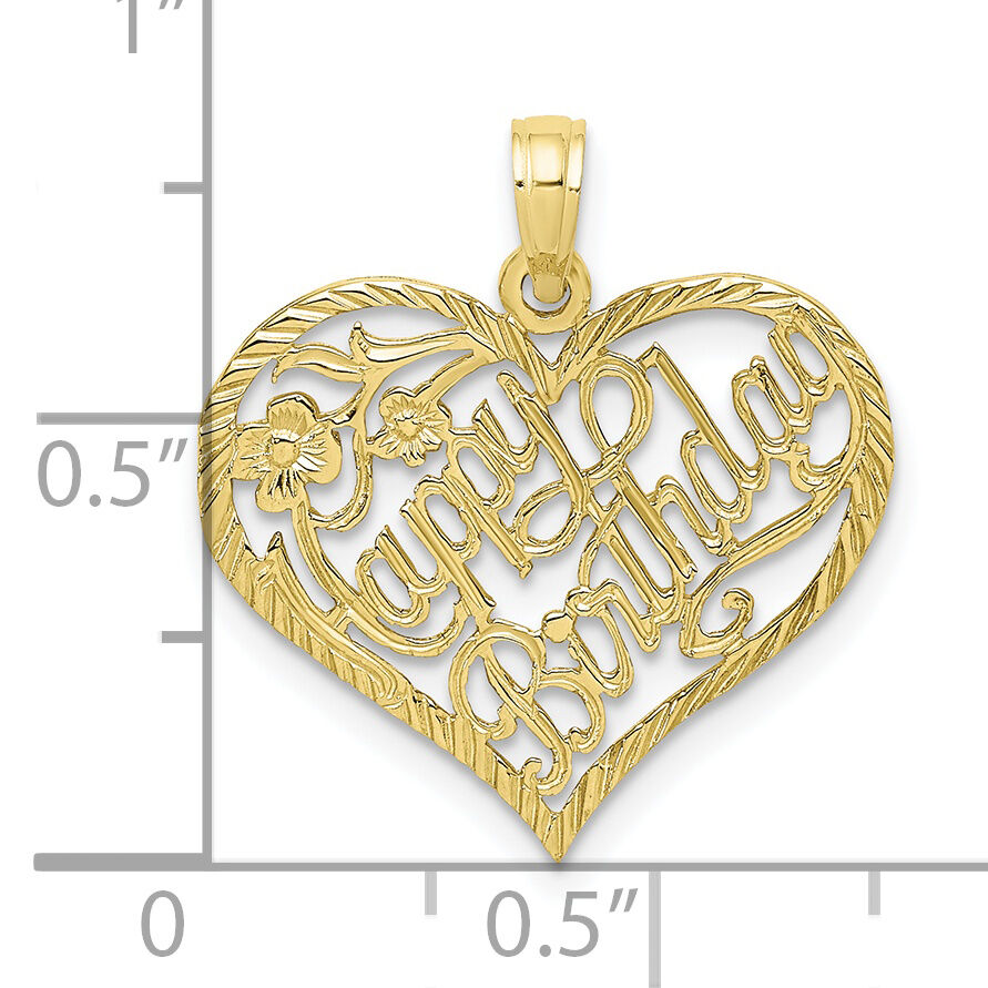 10K Solid Talking HAPPY BIRTHDAY Heart Pendant-10D1075