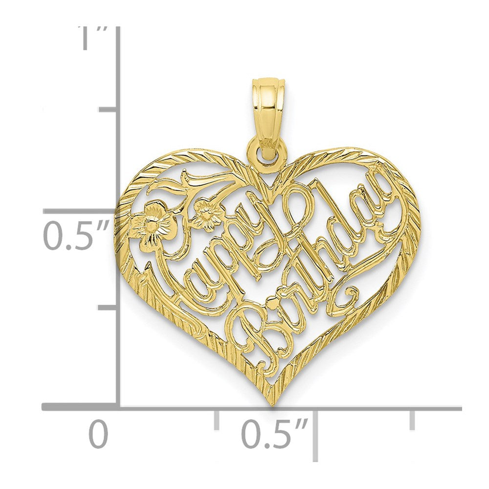 10K Solid Talking HAPPY BIRTHDAY Heart Pendant-10D1075