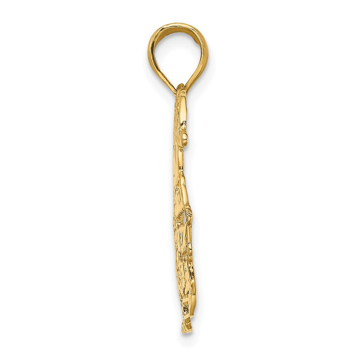 10K Polished Christmas Tree and Santa Pendant-10D1119