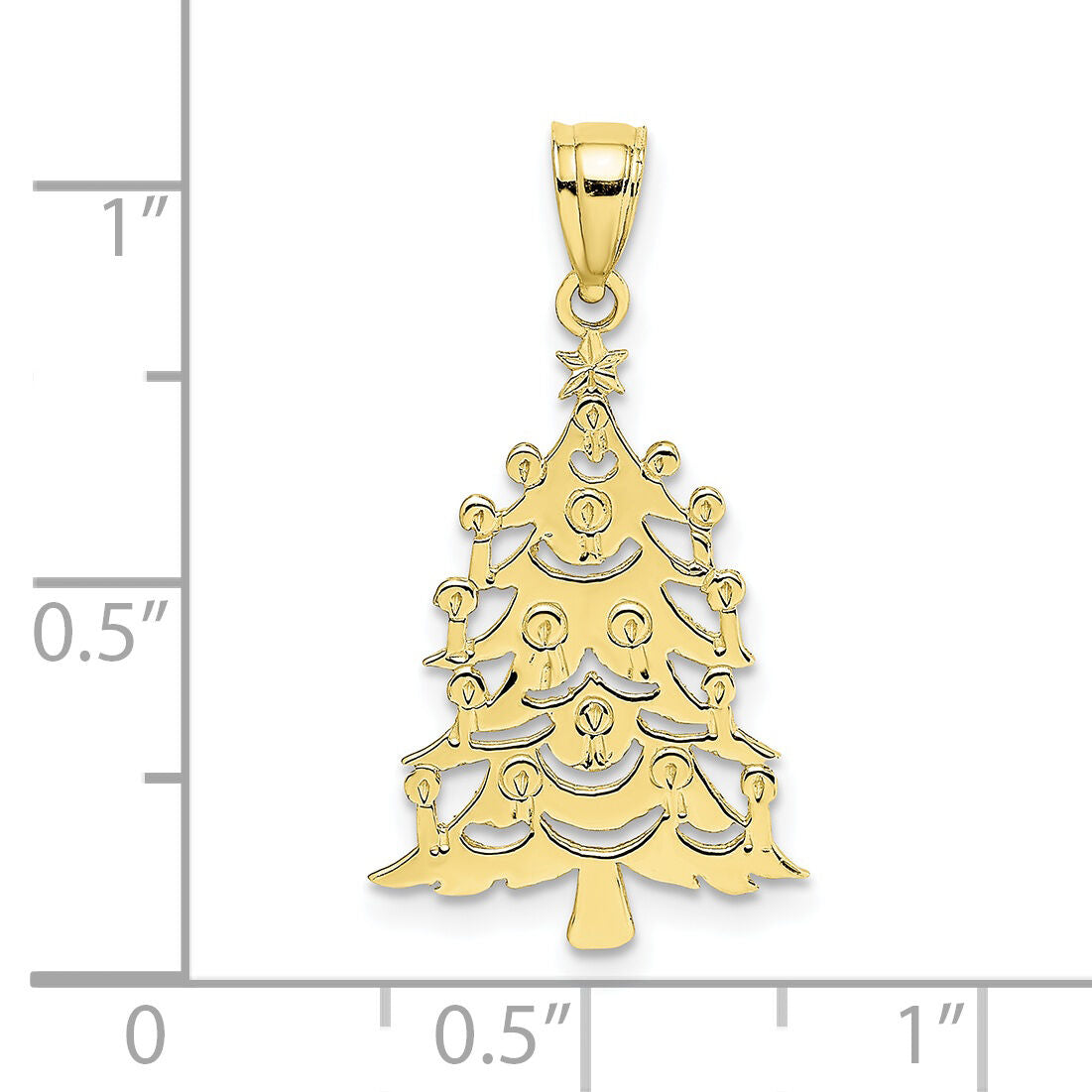 10K Polished Christmas Tree Pendant-10D1120