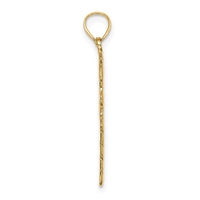 10K Solid Polished Candy Cane Pendant-10D1124