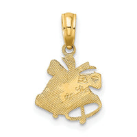 10K Polished Christmas Bells Pendant-10D1127