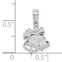 10K White Gold Polished Christmas Bells Pendant-10D1127W