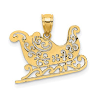 10K Polished Sleigh Pendant-10D1131
