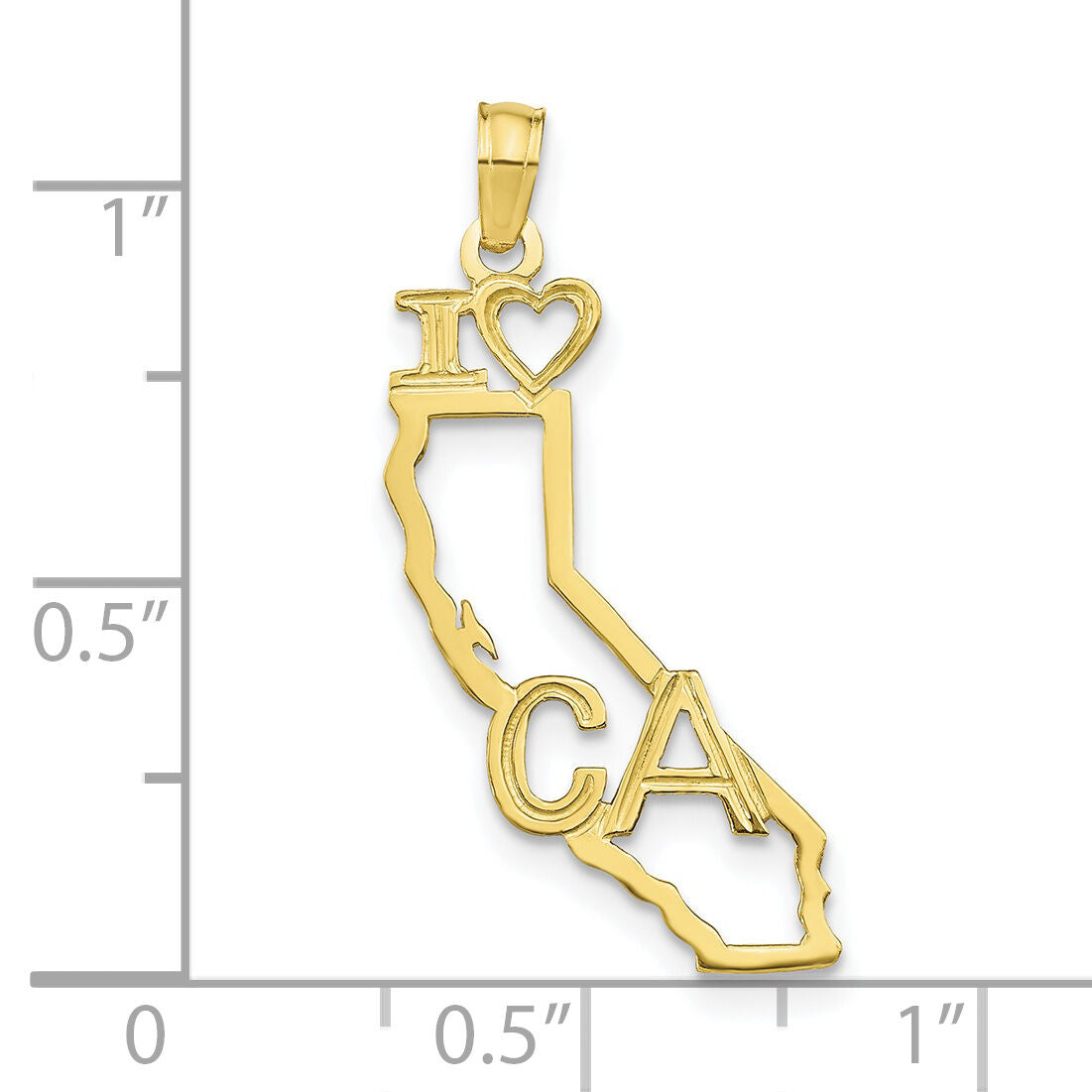 10K Solid California State Pendant-10D1152