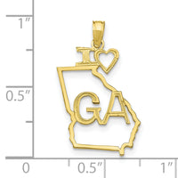 10K Solid Georgia State Pendant-10D1157