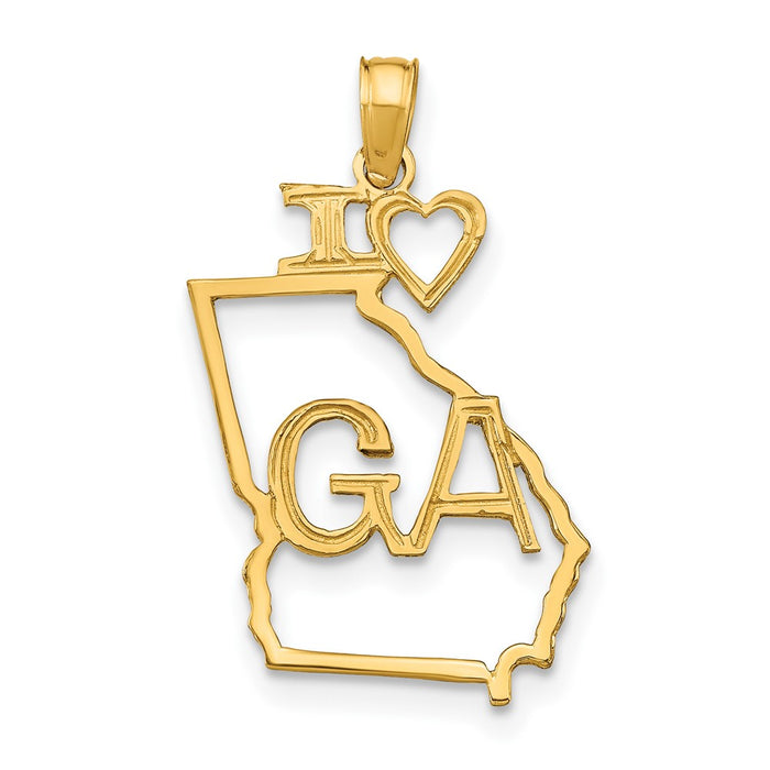 10K Solid Georgia State Pendant-10D1157