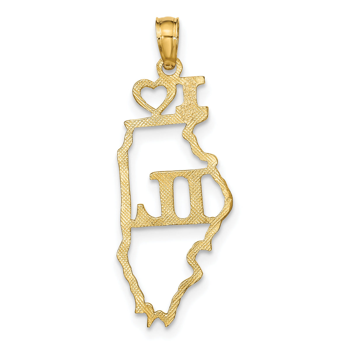 10K Solid Illinois State Pendant-10D1161