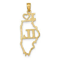 10K Solid Illinois State Pendant-10D1161