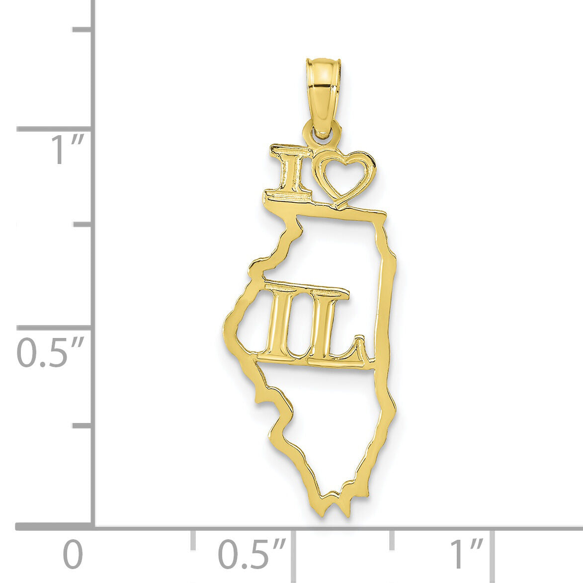10K Solid Illinois State Pendant-10D1161