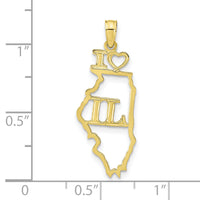 10K Solid Illinois State Pendant-10D1161