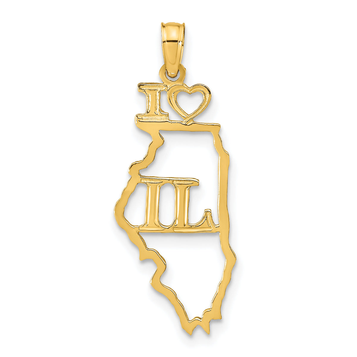 10K Solid Illinois State Pendant-10D1161