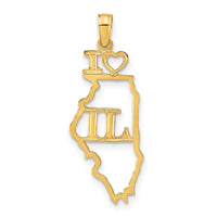10K Solid Illinois State Pendant-10D1161